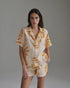Tomaso Linen Shirt / Ecru Yellow Arabesque